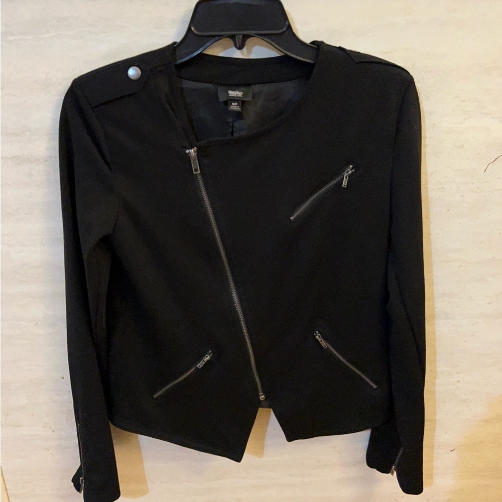 Mossimo Supply Co. black knit ponte moto jacket